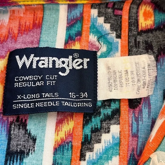 Wrangler Men's Brushpopper Southwestern Pearl Snap Shirt SEE DESCRIPTION - Picture 2 of 15